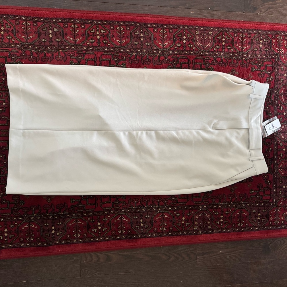 Express Editor Cream Pencil Skirt